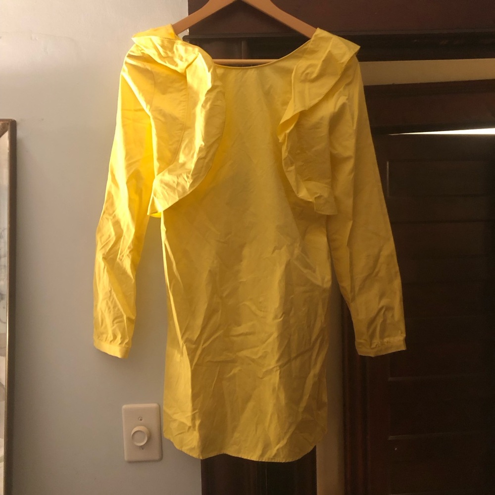 NWOT tritullio collection cotton Yellow Backless Long Sleeve Dress
